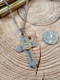 Stainless Steel Cross Bullet Necklace - Unisex-SureShot Jewelry