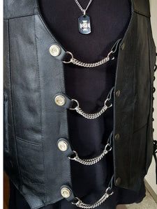 Vest Extenders - Biker Accessories - Men's 12 Gauge Shotshell Chain Vest Extenders