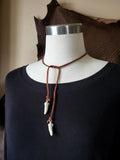 Suede Cord Antler Tip Choker Necklace-SureShot Jewelry