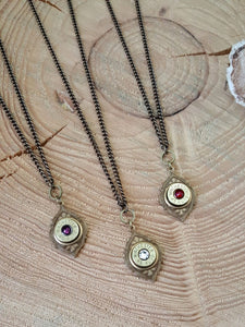 Brass Bohemian Style Long Bullet Necklace - Great for Layering-SureShot Jewelry