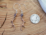 Copper Antler Charm Dangle Earrings-Earrings-SureShot Jewelry