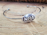 NRA Stainless Steel Wire Bangle Bracelet-Cuffs-SureShot Jewelry