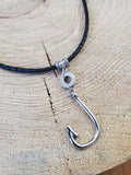 Men's Shooting & Fishing Theme Leather Cord Bullet Necklace-Men's Necklaces-SureShot Jewelry