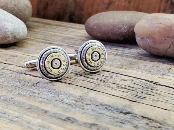 9mm Bullet Cuff Links - Classic Styling - Great Size!-SureShot Jewelry