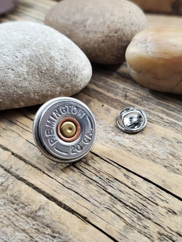 Silver 20 Gauge Shotgun Casing Tie Tack / Lapel Pin / Purse or Hat Pin