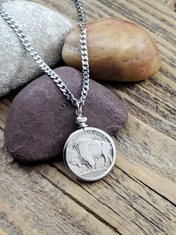 Buffalo Nickel Coin Necklace - Unisex