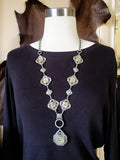 Long Western Concho Look Shotshell Statement Necklace