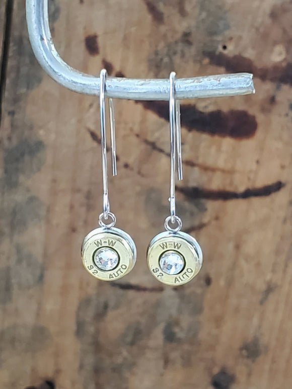 Petite 32 Auto Wishbone Kidney Wire Bullet Earrings