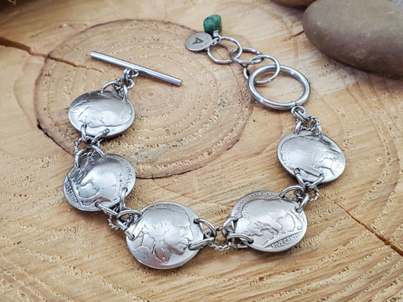 Buffalo Nickel Coin Bracelet