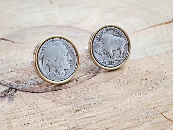 Buffalo Nickel Coin Cuff Links
