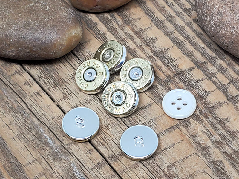 Bullet Shirt Buttons - Button Shanks - SureShot Jewelry Bullet Designs