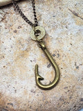 Fishing Necklace - Bullet Necklace - Unisex Hooked on Fishing/Shooting Necklace