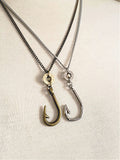 Fishing Necklace - Bullet Necklace - Unisex Hooked on Fishing/Shooting Necklace