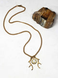 Petite Gold Double Antler Flanked Bullet Necklace