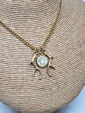 Petite Gold Double Antler Flanked Bullet Necklace