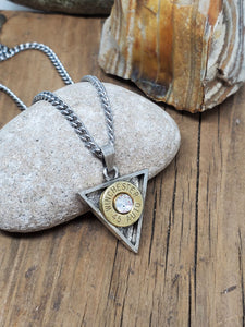 Triangle Pendant Bullet Necklace - Geometric, Modern - Great for Layering!