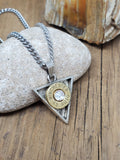 Triangle Pendant Bullet Necklace - Geometric, Modern - Great for Layering!