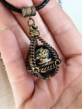 Genuine 100th Anniversary Winchester Advertising Black Marble Orb Pendant Necklace