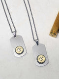 Stainless Steel Dog Tag Bullet Necklace