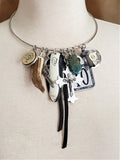 Multi Charm Wire Choker Necklace - #10