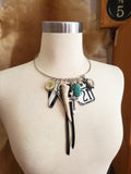 Multi Charm Wire Choker Necklace - #21
