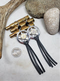 Lone Star Look Leather Fringe Bullet Earrings from SureShot Jewelry - Shotshell & Bullet Designs