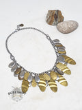 Vintage Spinner Lure Fishing Themed Gold/Silver Statement Necklace