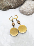 12 Gauge GOLD Beaded Dangle Earrings