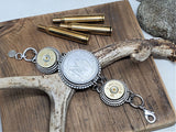 Collectible NRA Silver Coin & 12 Gauge Shotshell Link Bracelet
