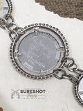 Collectible NRA Silver Coin & 12 Gauge Shotshell Link Bracelet from SureShot Jewelry