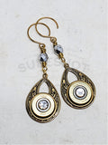 Antique Gold Openwork Teardrop 410 Gauge Beaded Bullet Earrings from SureShot Jewelry