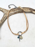 Buff Color Deerskin Lace Bullet Choker Necklace from SureShot Jewelry