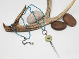 12 Gauge & Turquoise Magnesite Beaded Chain Bullet Spike Necklace from SureShot Jewelry