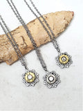 Petite Flower Detail Bullet Necklace