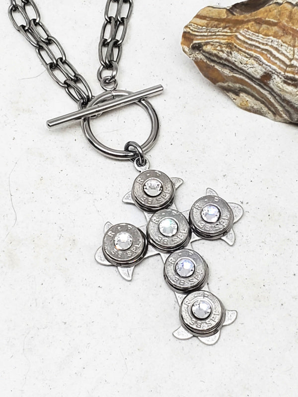 Gothic Style Cross Convertible Bullet Necklace