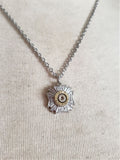 Petite Maltese Cross 25 Auto Bullet Necklace - Sureshot Jewelry - Shotshell & Bullet Designs