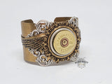 12 Gauge Winged Mixed Metal SMOOTH Brass Shotshell Cuff Bracelet from SureShot Jewelry