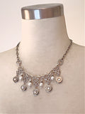Diamond and Pearl Bib Style Bullet Necklace