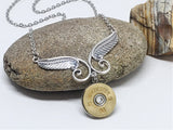Sterling Silver Angel Wing 12g Shotshell Necklace