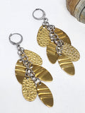 Vintage Brass Fishing Spinner Cascade Earrings