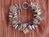 Mixed Metal Loaded Bullet & Shotshell Bracelet-Bracelets-SureShot Jewelry