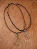 Men's Shooting & Fishing Themed Leather Cord Bullet Necklace-SureShot Jewelry