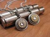 Petite 9mm Round Rope Detail Bullet Necklace-SureShot Jewelry