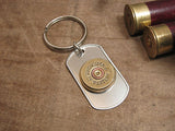 12 Gauge Shotshell Stainless Dog Tag Key Chain - Old Winchester Western Brand-SureShot Jewelry