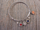 Patriotic Red White & Wire Bangle Bullet Bracelet-SureShot Jewelry
