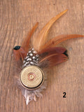12 Gauge Shotshell Feather Hat Pins-SureShot Jewelry