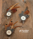 12 Gauge Shotshell Feather Hat Pins
