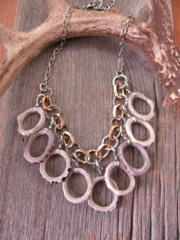 Stunning Geometric Multi-Antler Hoop Statement Necklace-SureShot Jewelry